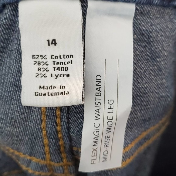 LANE Bryant‎ flex magic waistband mid rise wide leg jeans plus size 14 - Picture 6 of 7